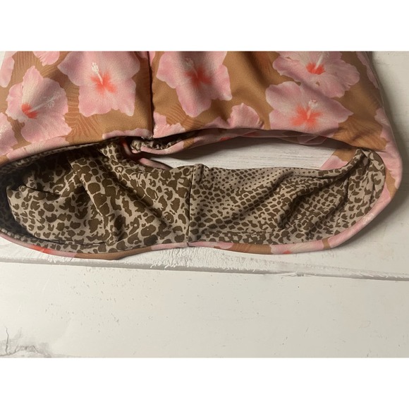 Acacia Swimwear France Elastic Full One Piece Floral Pink and Brown Size Medium - Picture 5 of 7